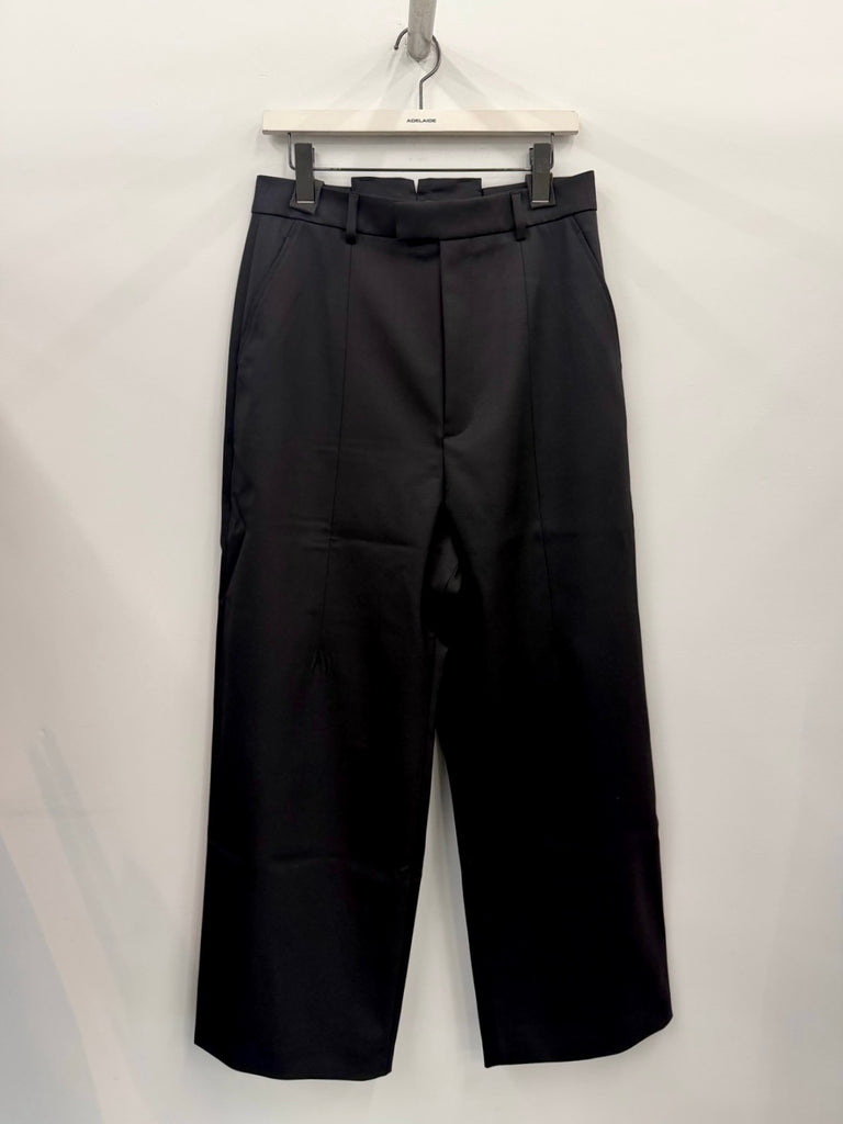 【MH27PA032G】PINCHED CUT-UP TAILORED PANTS BLACK