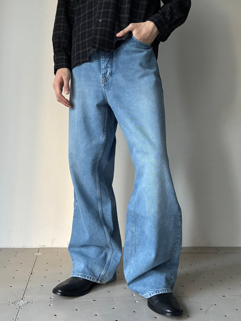 STEVE WIDE-LEG DENIM JEANS LIGHT BLUE