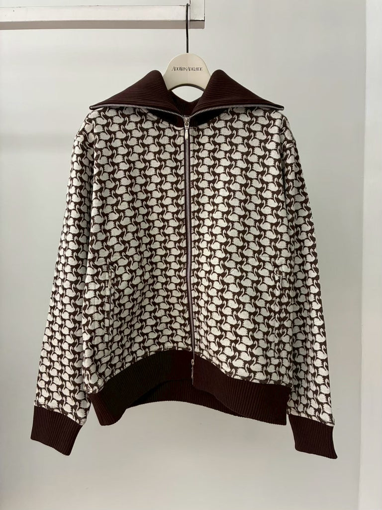 SWAN MONOGRAM TRACK JACKET BROWN