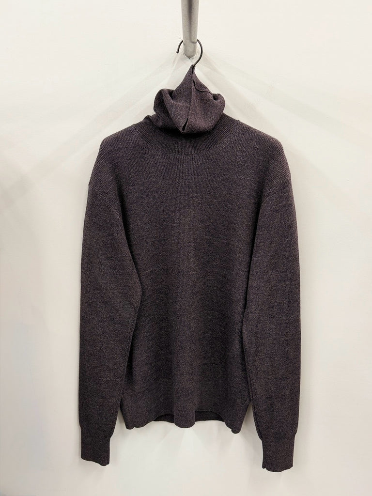 【PO0048 LK1072】TURTLE NECK SWEATER BROWN