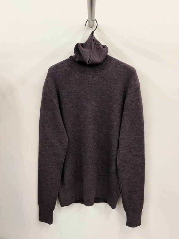 【PO0048 LK1072】TURTLE NECK SWEATER BROWN