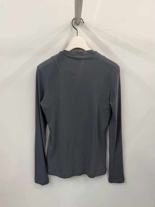 【J02NH0017J20342】TOP CN LS DOUBLE LAYER GREY