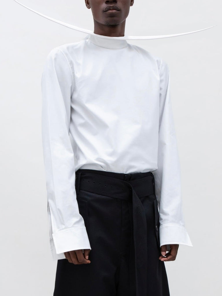 MANDARIN COLLAR SHIRT WHITE