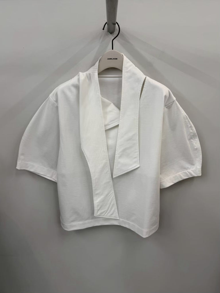 【033-026-CT013】PURE ORGANIC COTTON BLOUSE WHITE