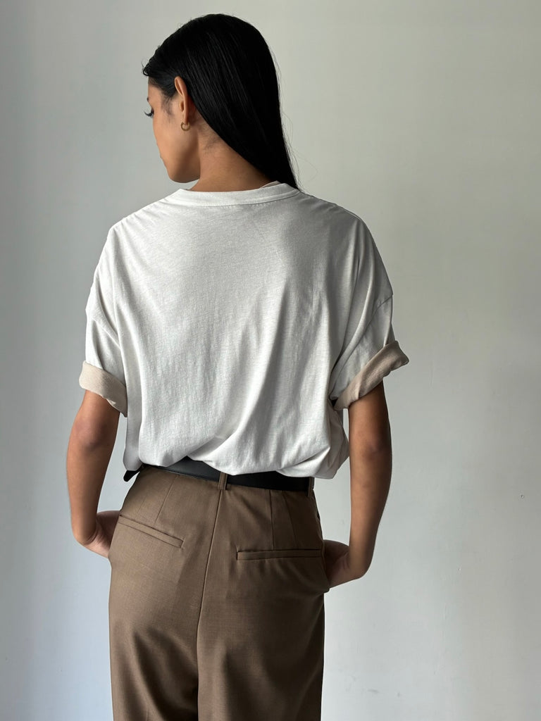 【035-026-CT022】Cotton Cashmere T Shirt WHITE