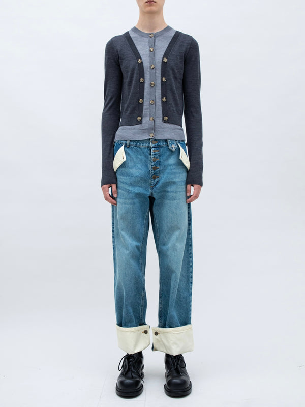 ILLUSION LAYERED CARDIGAN GREY