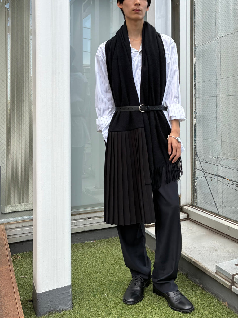 PLISSEDRESSPONCHO CASHMERE BLACK