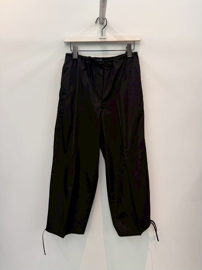 【263-WRB0436-FB0226-001】Drawstring Cotton Trousers BLACK