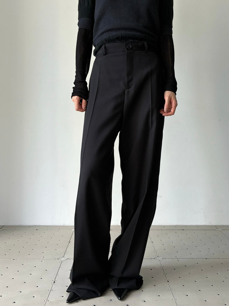 【S4-M-5001】CLASSIC WOOL PANTS BLACK