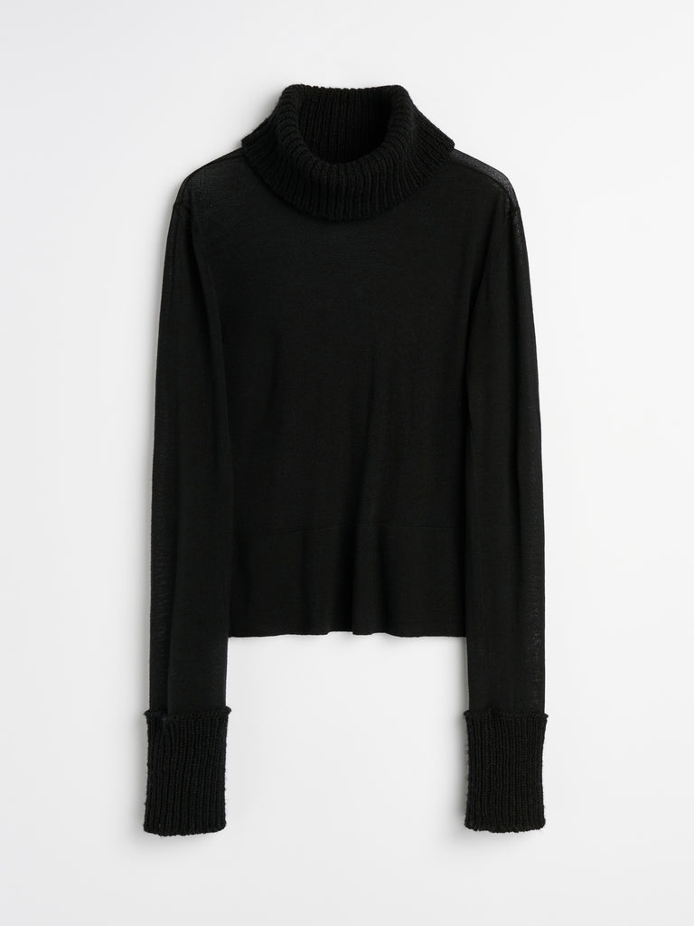 【 W4263IB】INVERSE TURTLENECK BLACK