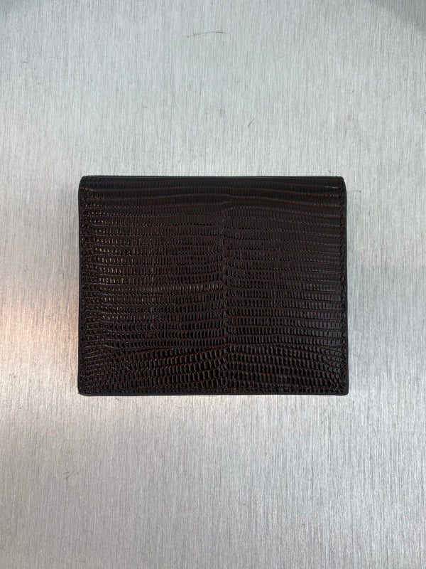【263-WAM0042-LE0228-102】T-lock Lizard-embossed Cardholder BROWN