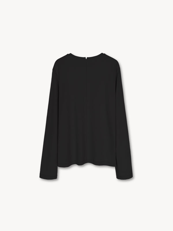 【013-A-1731-BK】Rio Polar Jersey Top in Suvin Cotton BLACK