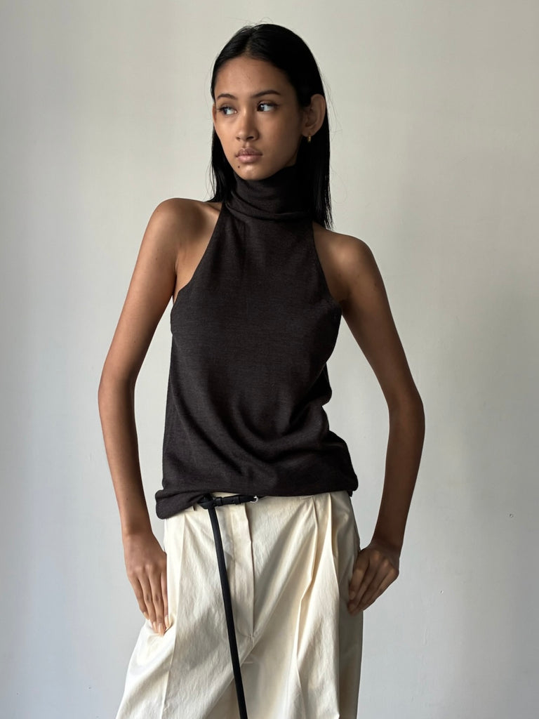 【34GS01TOP1】GABI HALTER TOP BROWN