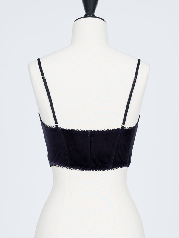 VELOUR CORSET CAMI NAVY