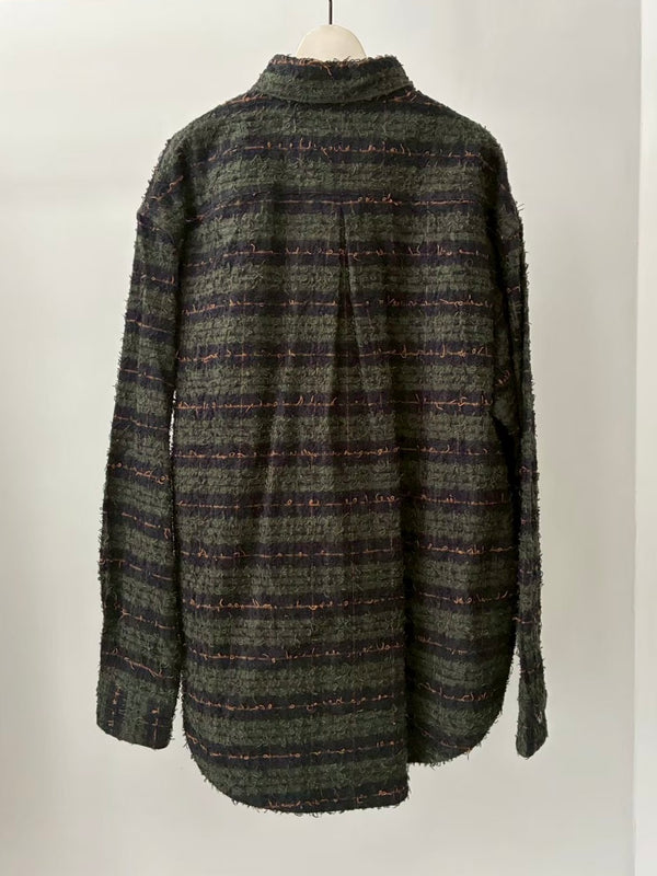 SHAGGY PLAID SHIRT GREEN