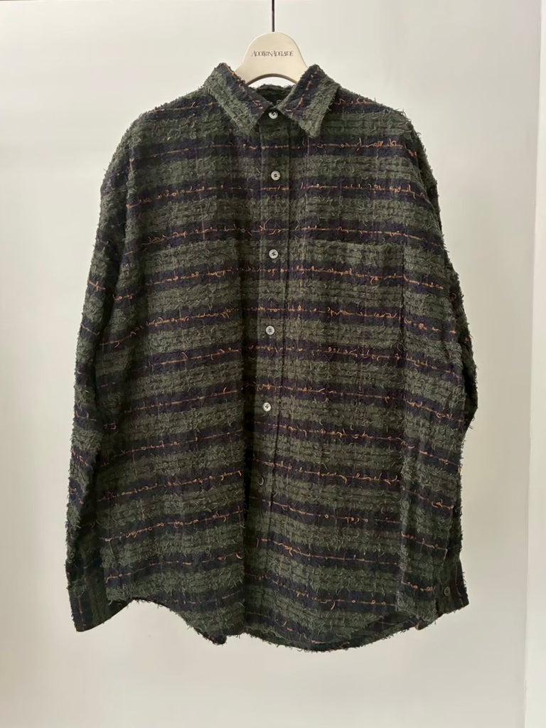 SHAGGY PLAID SHIRT GREEN