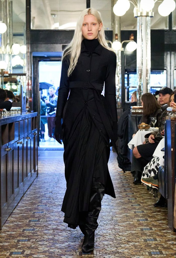FITTED TRENCH COAT BLACK