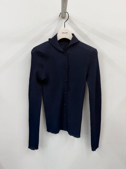 RIB KNIT CARDIGAN NAVY