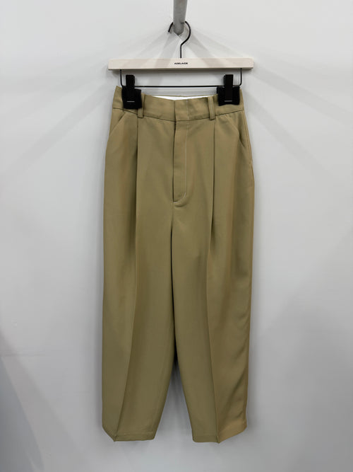 ACETATE POLYESTER TROUSERS BEIGE