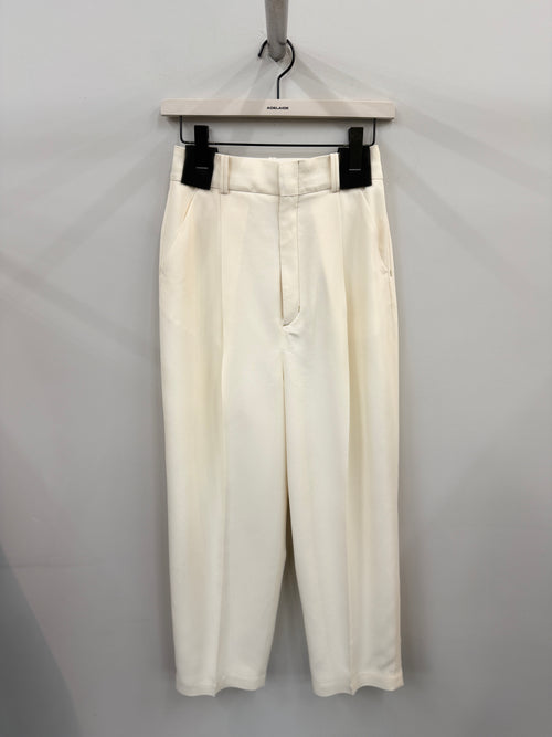 ACETATE POLYESTER TROUSERS WHITE