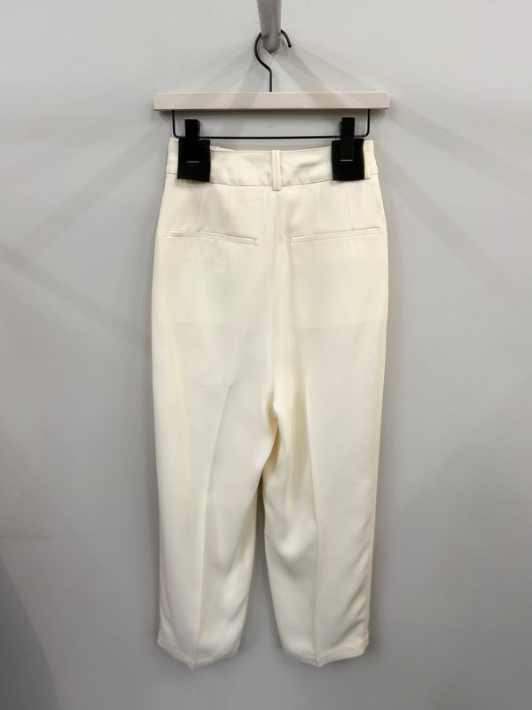 ACETATE POLYESTER TROUSERS WHITE
