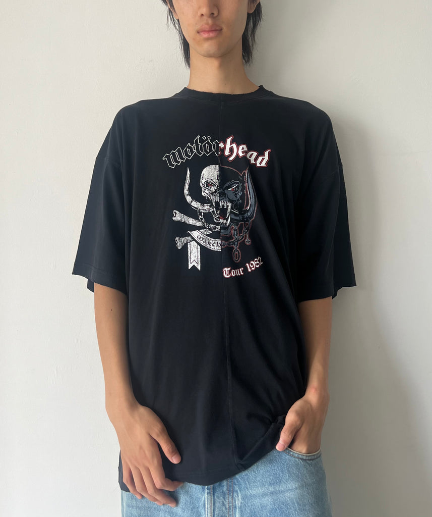 【MH27TR242B】VETEMENTSXMOTORHEAD DOUBLE GRAPHIC CUT-UP T-SHIRT BLACK