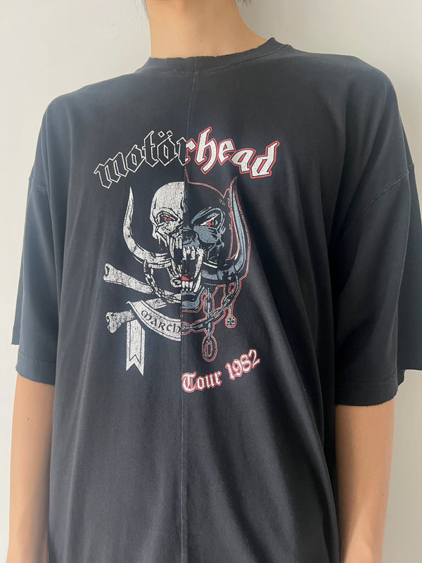 【MH27TR242B】VETEMENTSXMOTORHEAD DOUBLE GRAPHIC CUT-UP T-SHIRT BLACK
