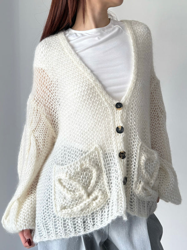 ANAGRAM CARDIGAN WHITE