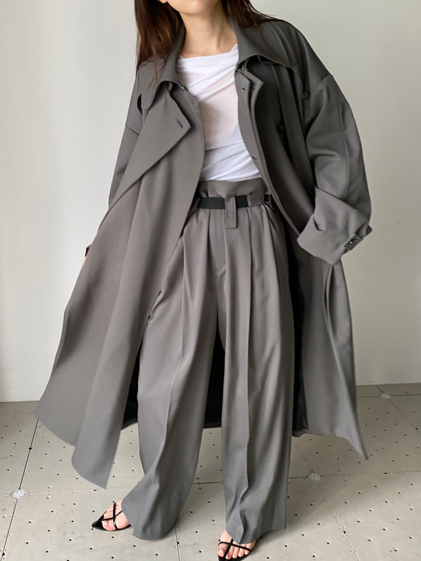 GABARDINE TRENCH COAT GREY