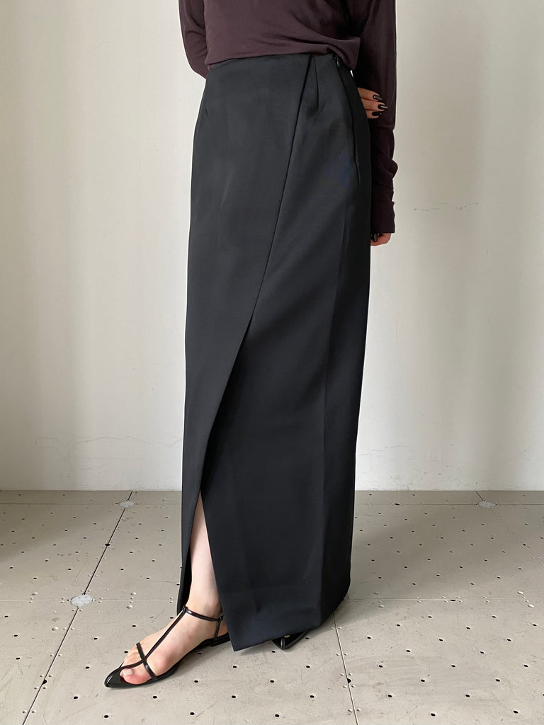 SLIT JERSEY SKIRT BLACK