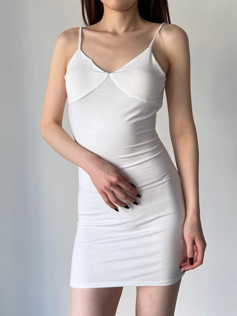 COLLAGEN DOUBLE STRAP INNER DRESS WHITE