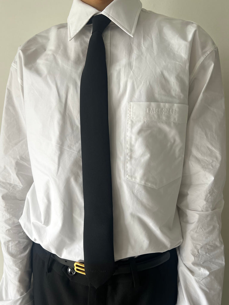 【A001K0-4G7B1-1000】Wool Solid Tie BLACK