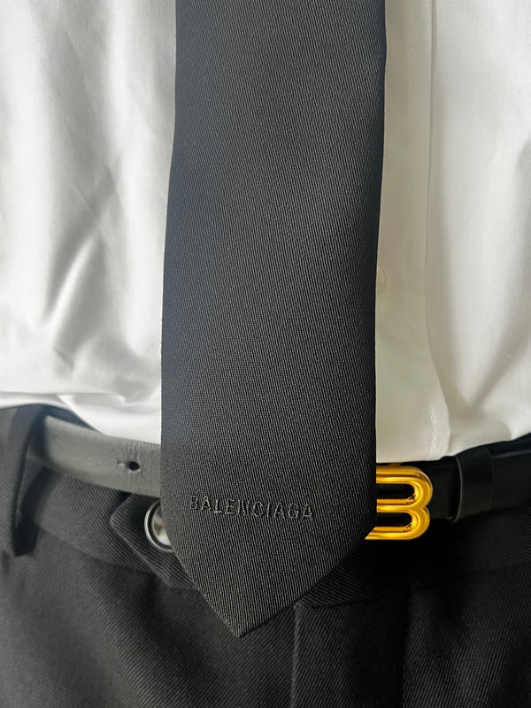 【A001K0-4G7B1-1000】Wool Solid Tie BLACK