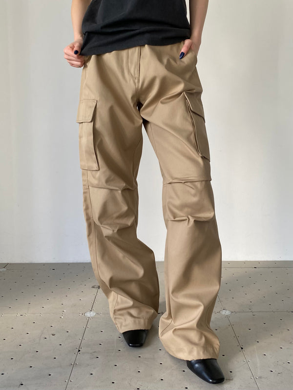 WIDE LEG CARGO PANTS BEIGE