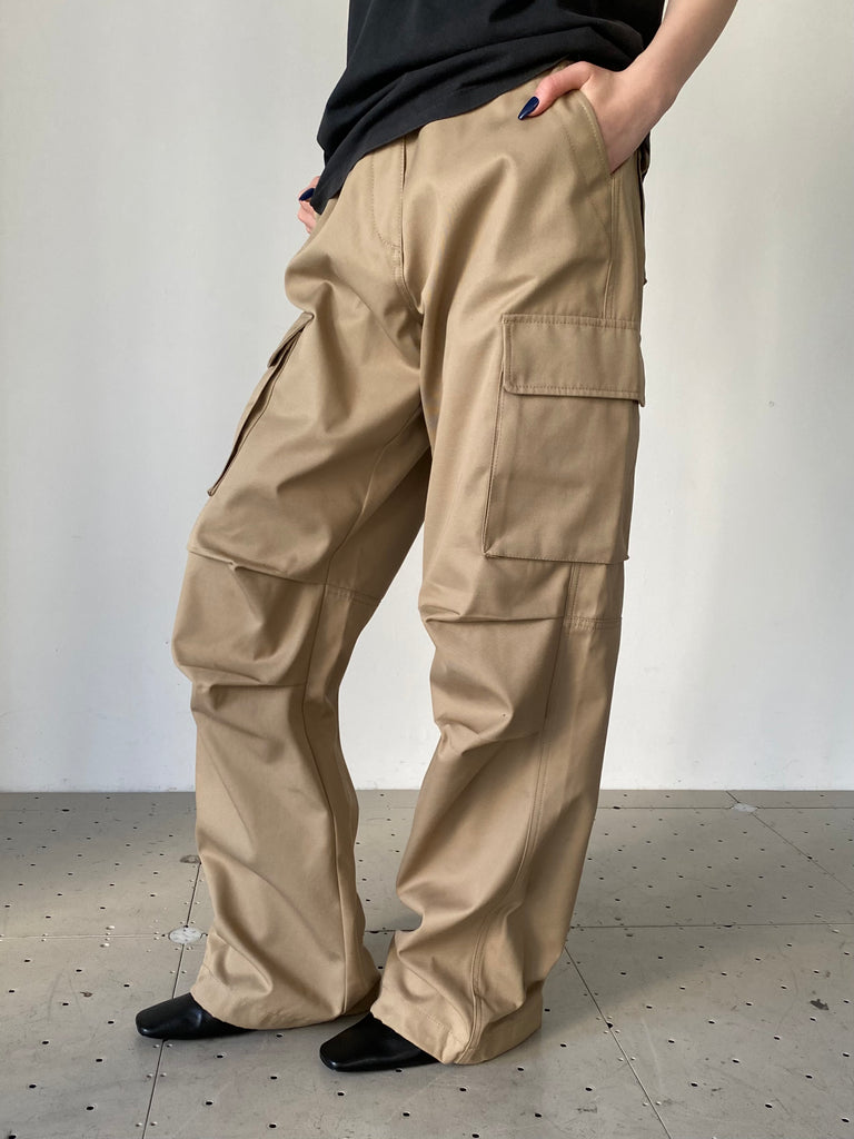 WIDE LEG CARGO PANTS BEIGE