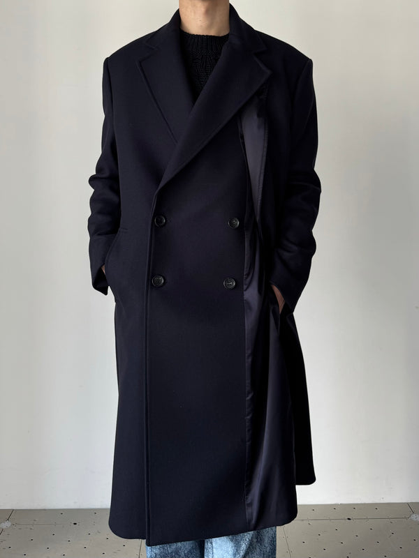 EVERGREEN DOUBLE FRONT COAT NAVY