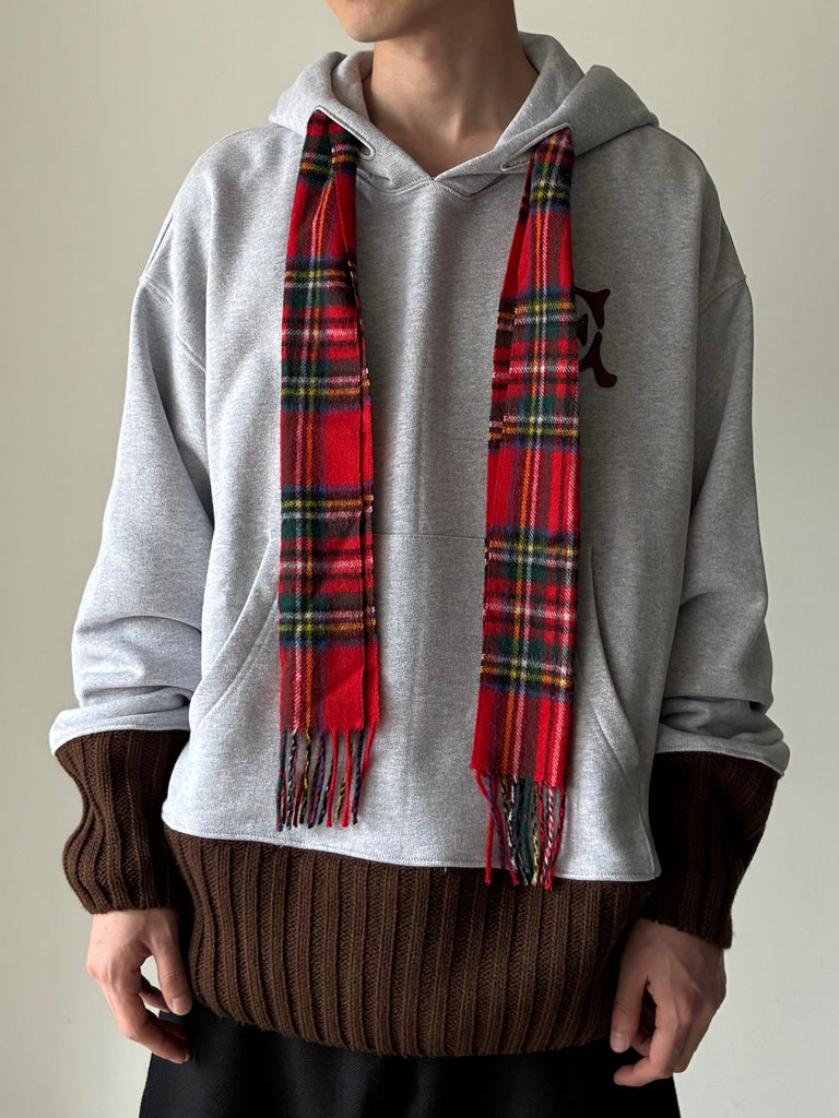 【AW26 HD 002 B】SCARF HOODIE GREY