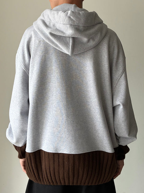【AW26 HD 002 B】SCARF HOODIE GREY