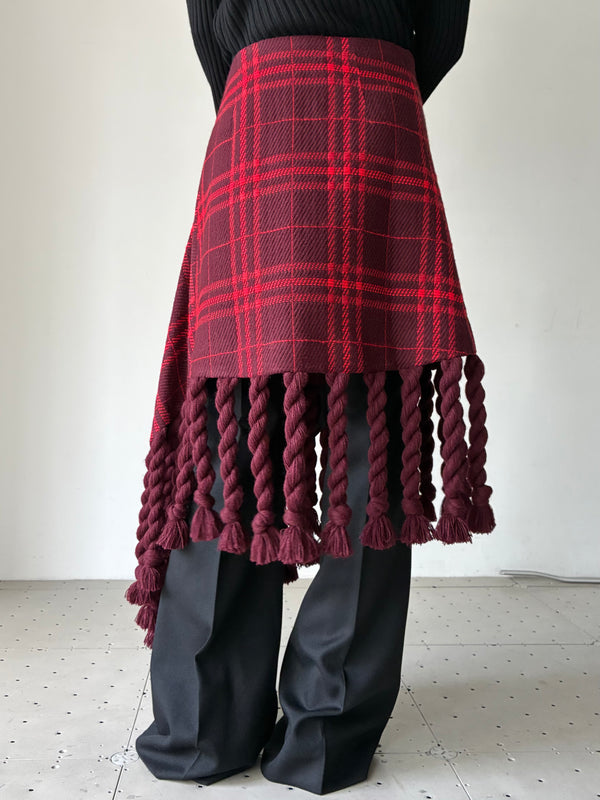 【AW26 SK 002 A】ASYMETRICAL SKIRT RED