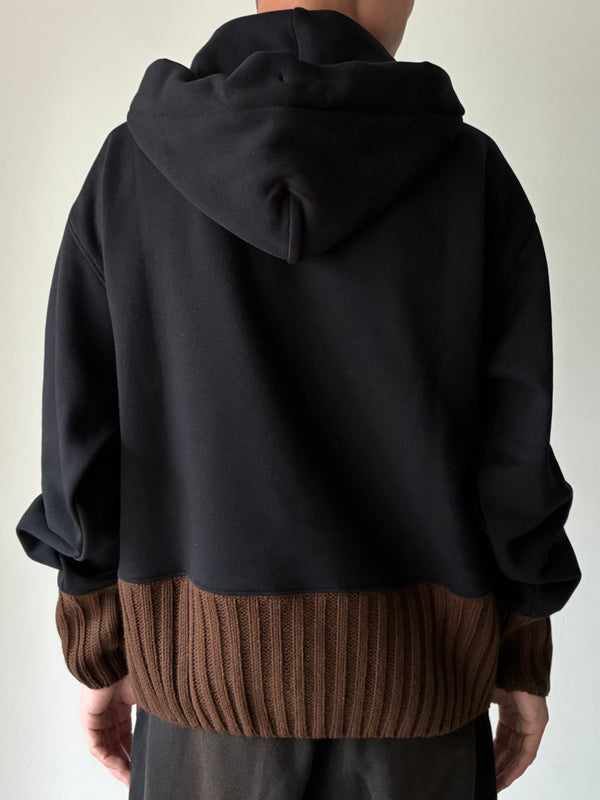 【AW26 HD 002 A】SCARF HOODIE BLACK