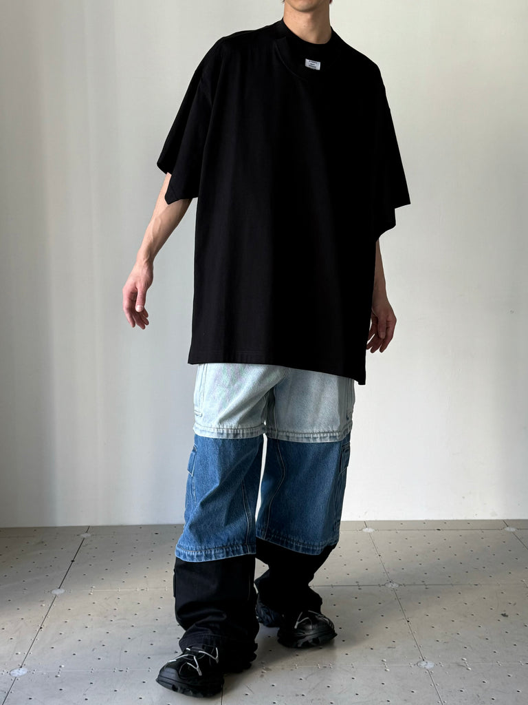 MERGED DOUBLE OVERSIZED T-SHIRT BLACK