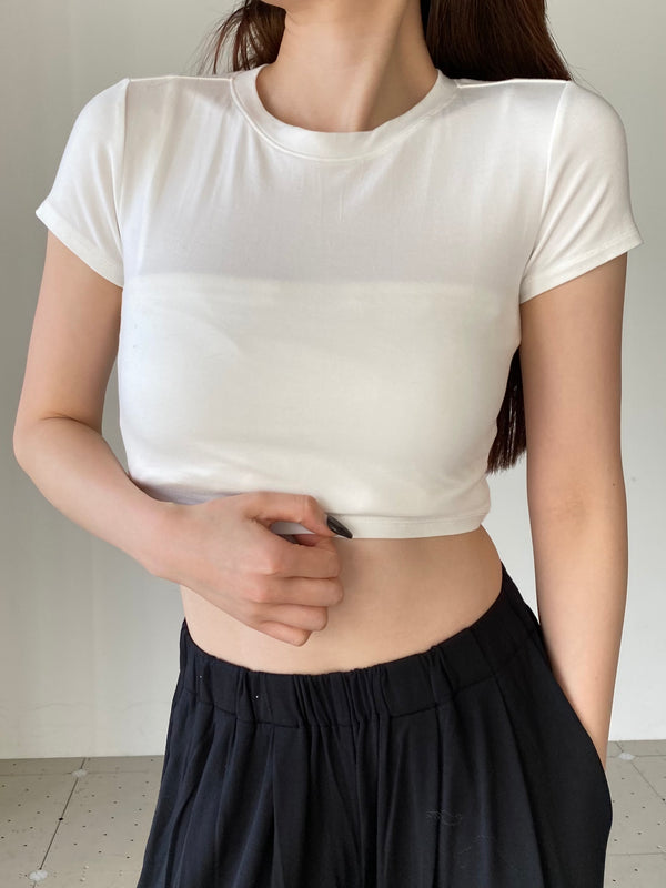 COLLAGEN CROPPED TEE WHITE