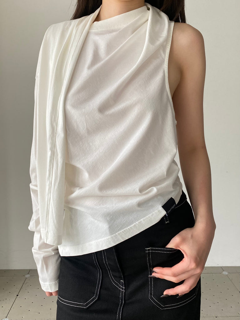 OFF-SHOULDER T-SHIRT WHITE