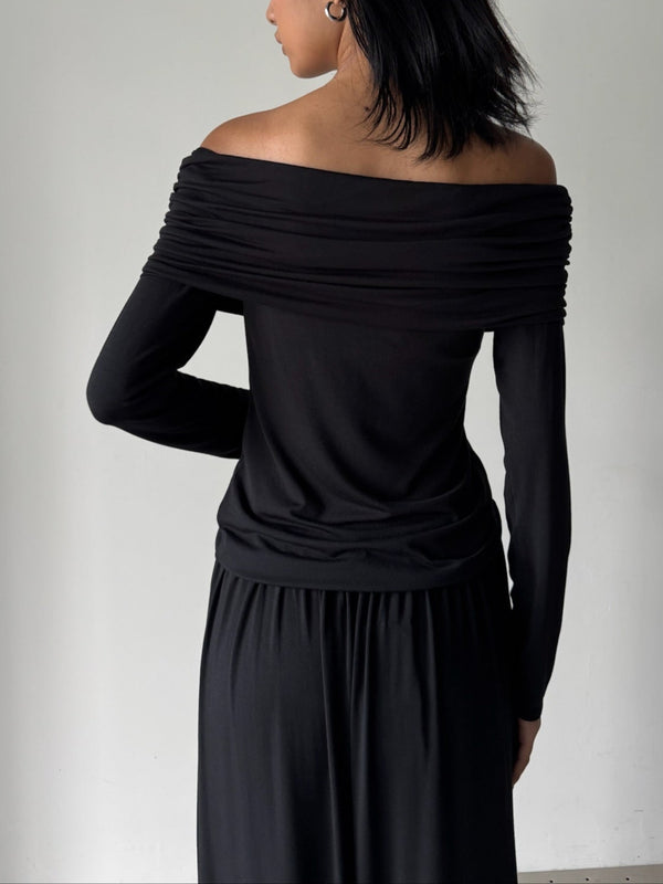 OFF-SHOULDER TOP BLACK