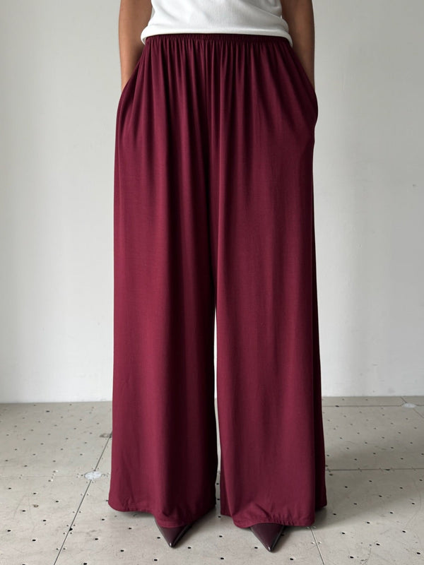 WIDE-LEG PANTS RED