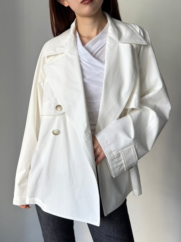 RICH WEATHER TRENCH COAT WHITE