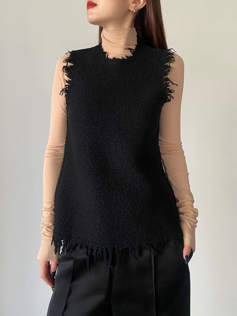 SLVS CN KNITTED TOP BLACK