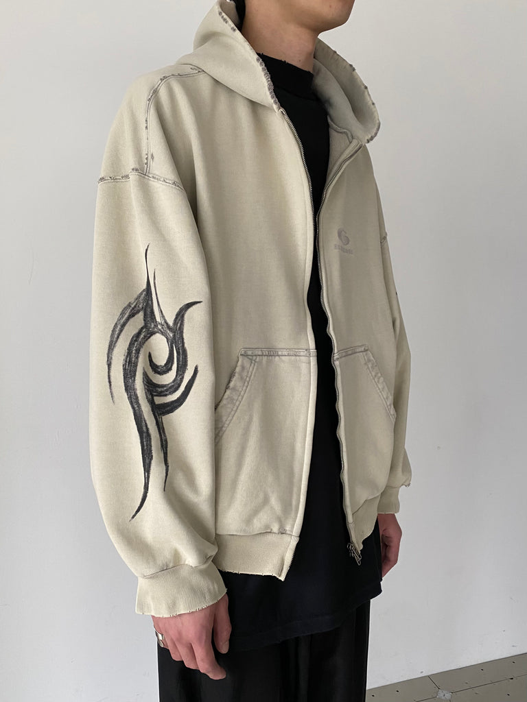 ZIP-UP HOODIE WHITE