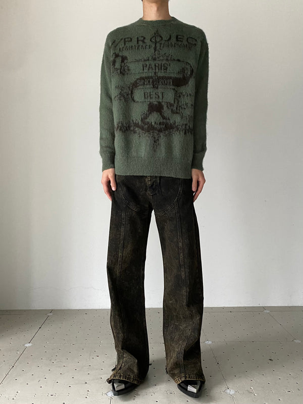 PARIS' BEST JACQUARD PULLOVER GREEN