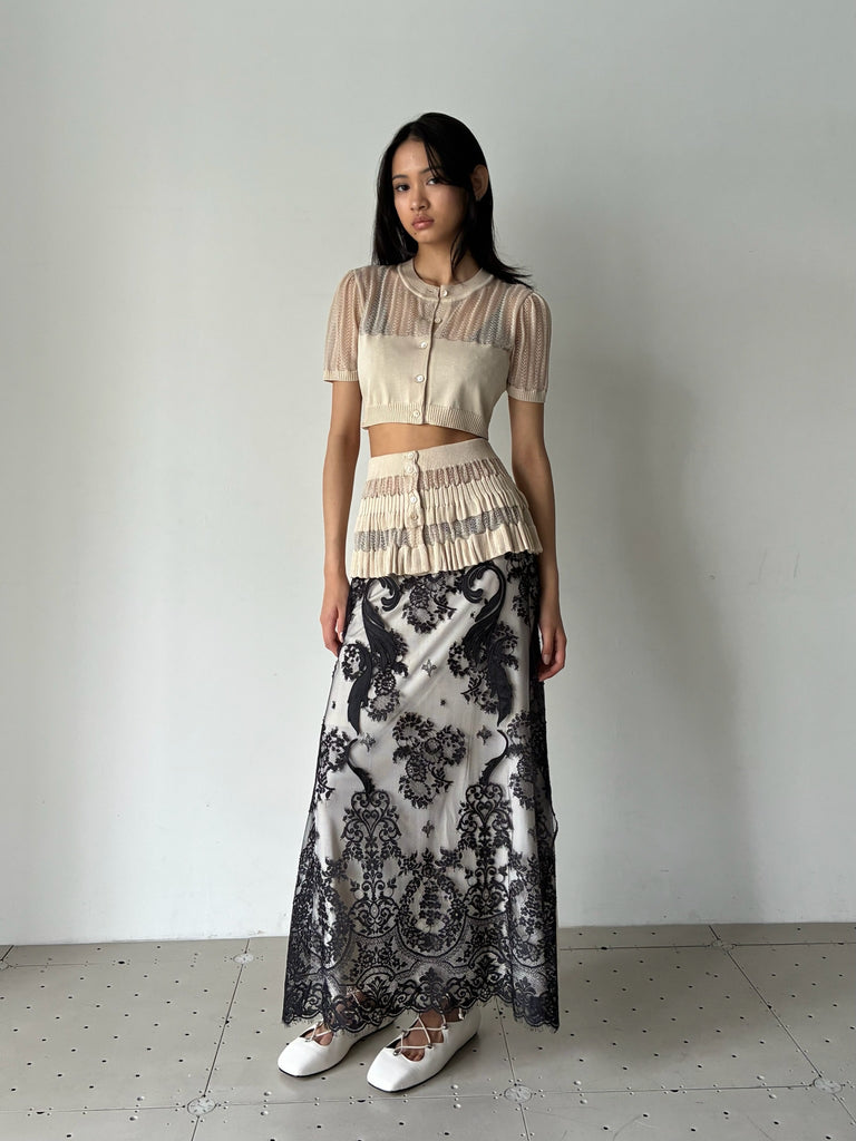 FETICO (フェティコ) | EMBROIDERED LACE SKIRT BLACK – ADDITION ADELAIDE